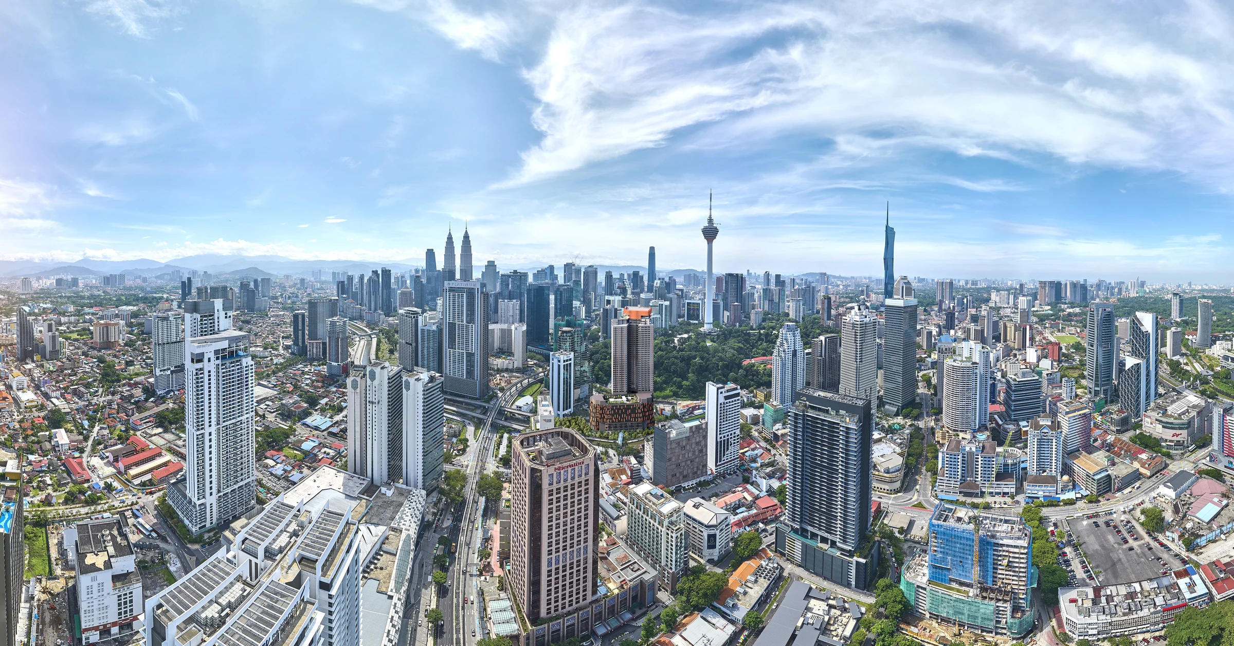 Central Kuala Lumpur aerial view