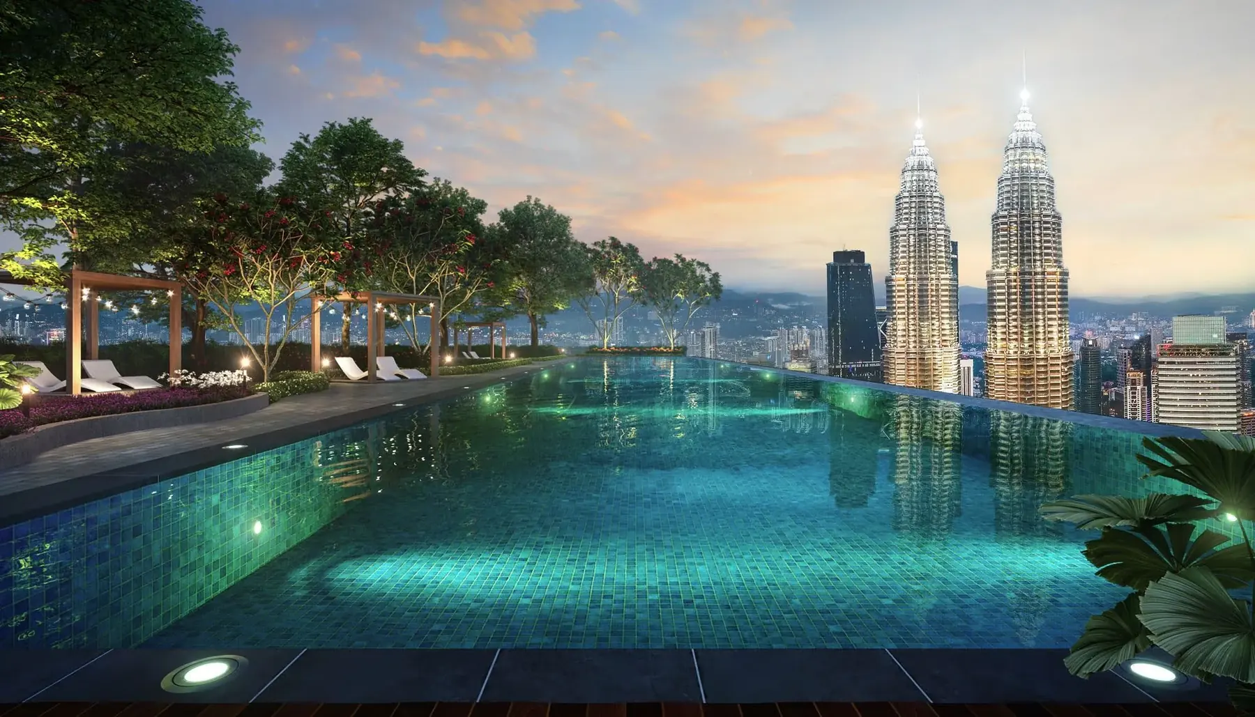 Sky pool and city-view facilities at Centrix KLCC
