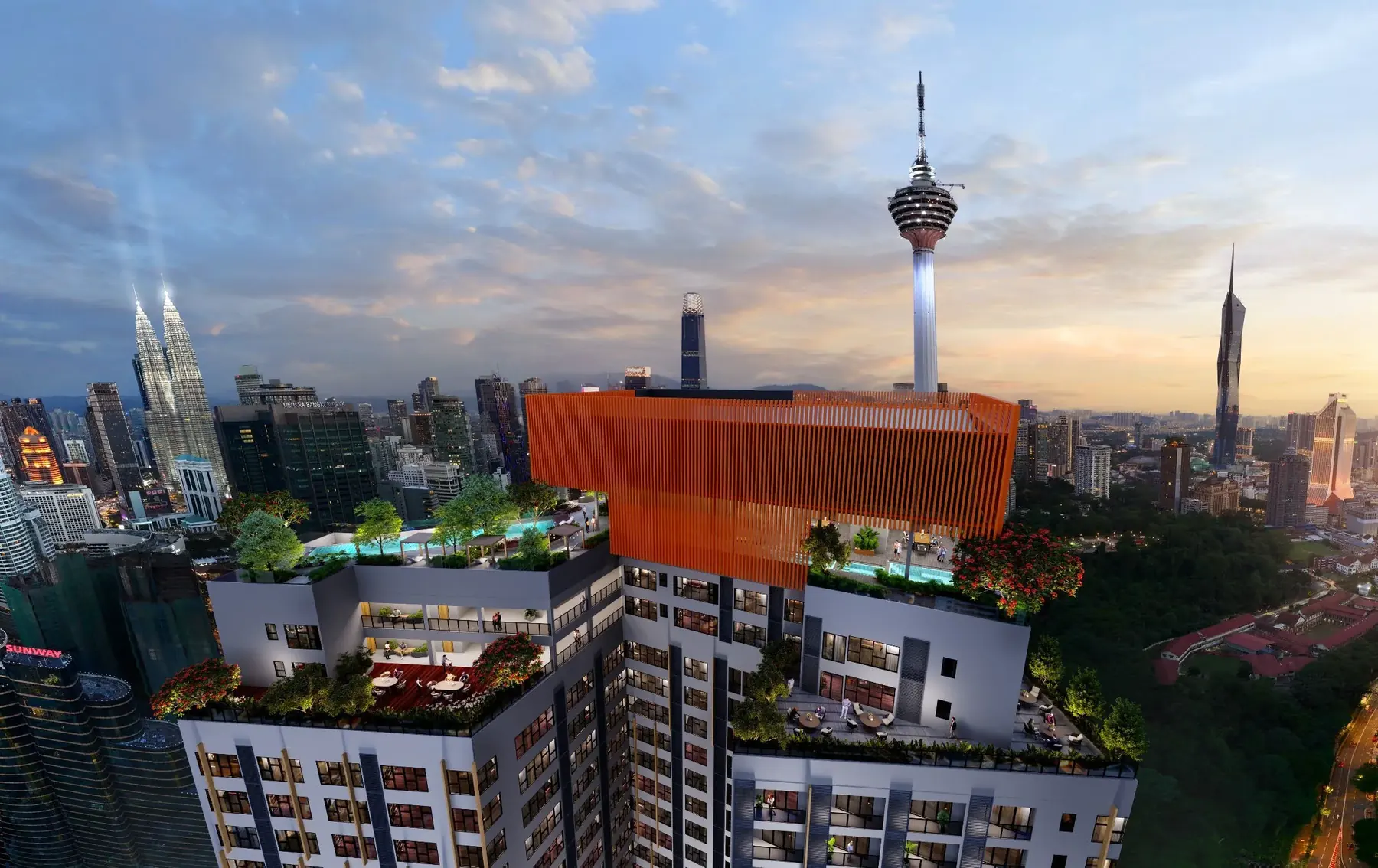 Centrix KLCC sky facilities overlooking Kuala Lumpur