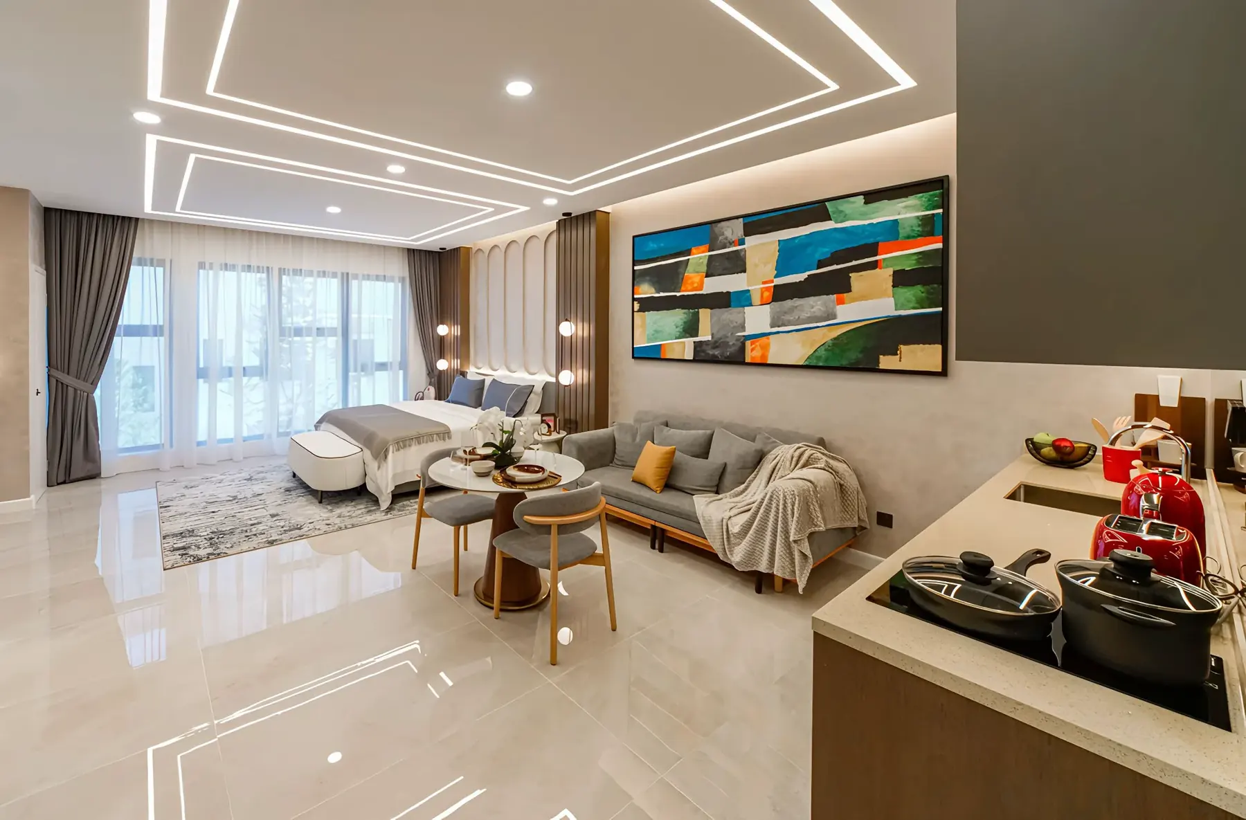 Flexible dual-key living area in the Centrix KLCC show suite